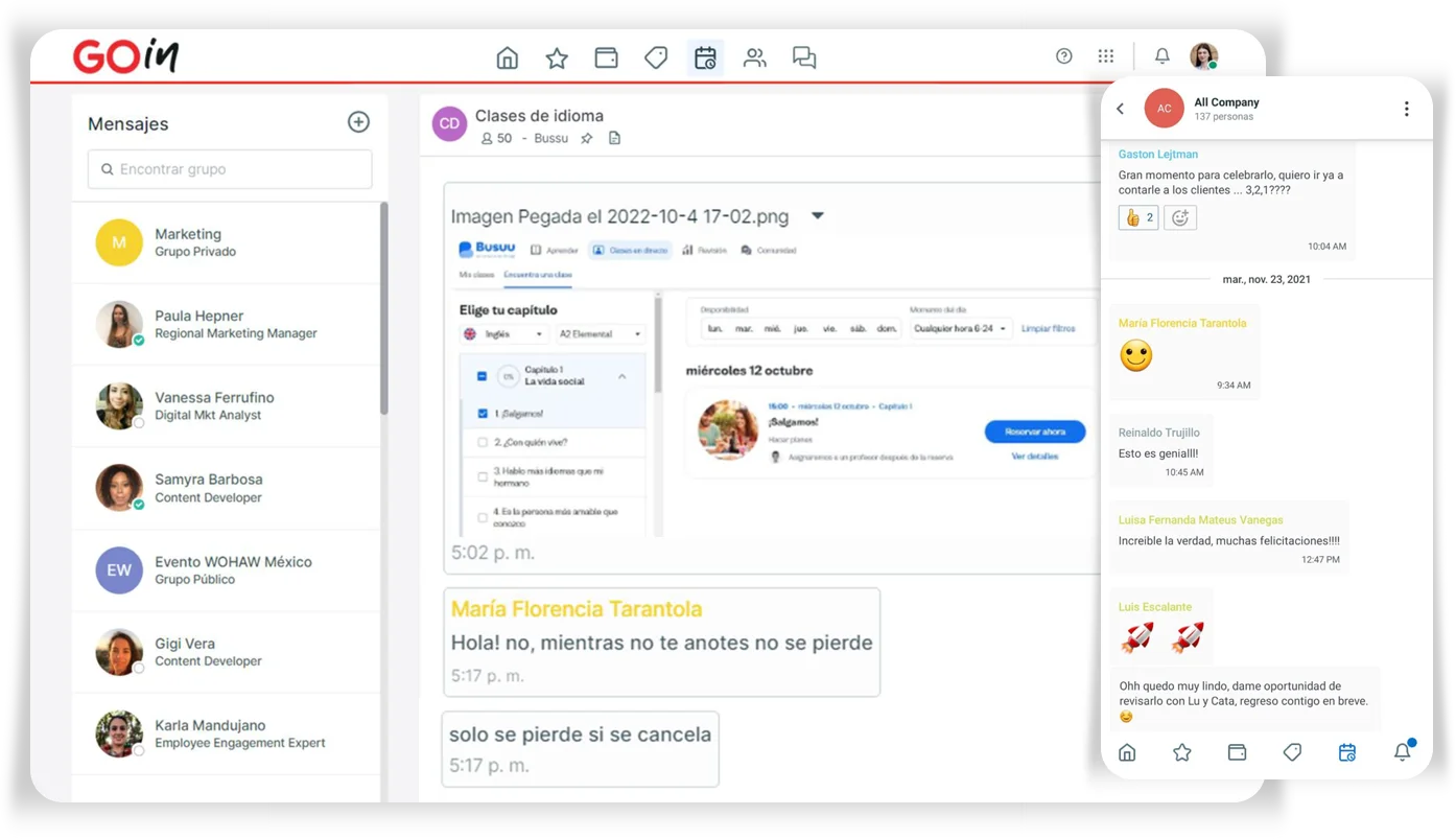 Comunicación Interna: Chats & Mensajes