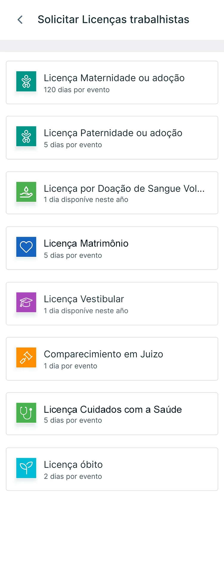 Solicitar Licenças Trabalhistas